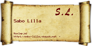 Sabo Lilla névjegykártya